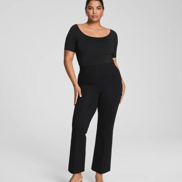 Spanx High Waisted Ponte Kick Flare Black Pants Size XL Tall - Picture 1 of 11